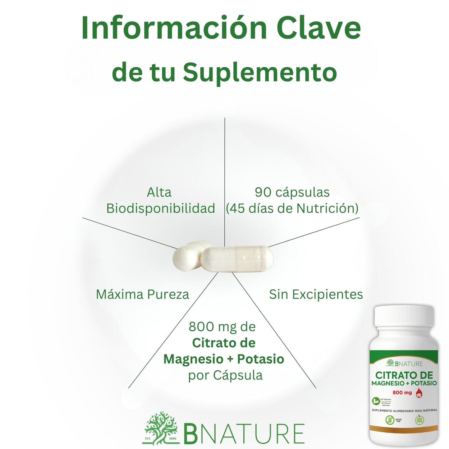 Citrato de Magnesio y Potasio 800 Mg
