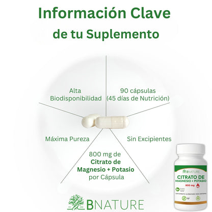 Citrato de Magnesio y Potasio 800 Mg