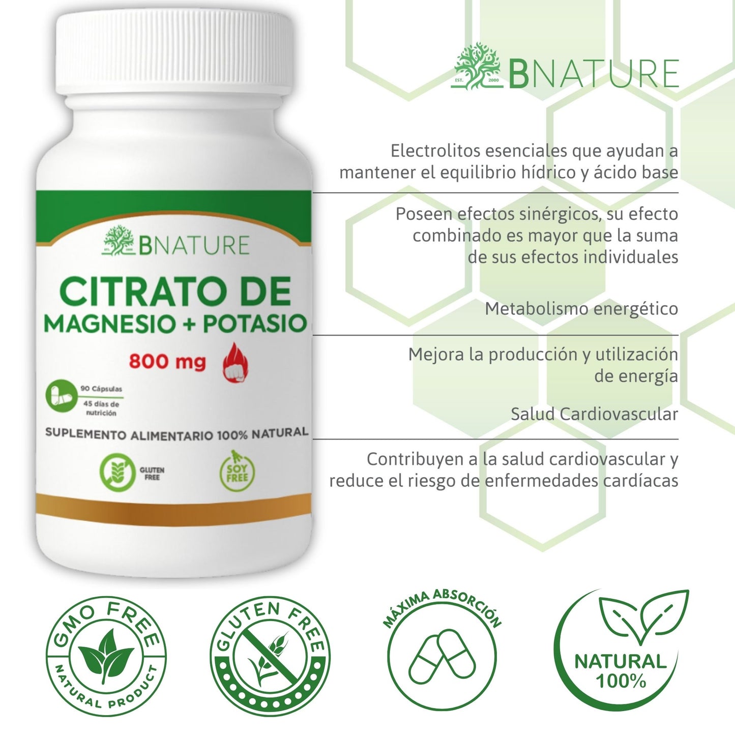 Citrato de Magnesio y Potasio 800 Mg