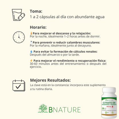 Citrato de Magnesio y Potasio 800 Mg