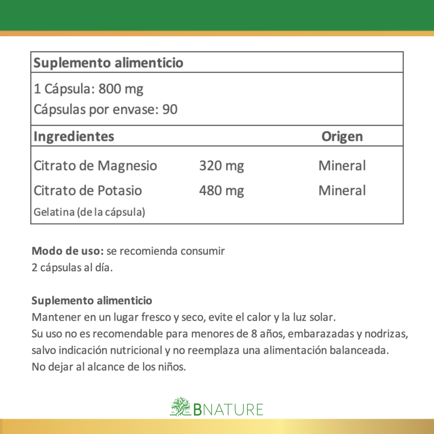 Citrato de Magnesio y Potasio