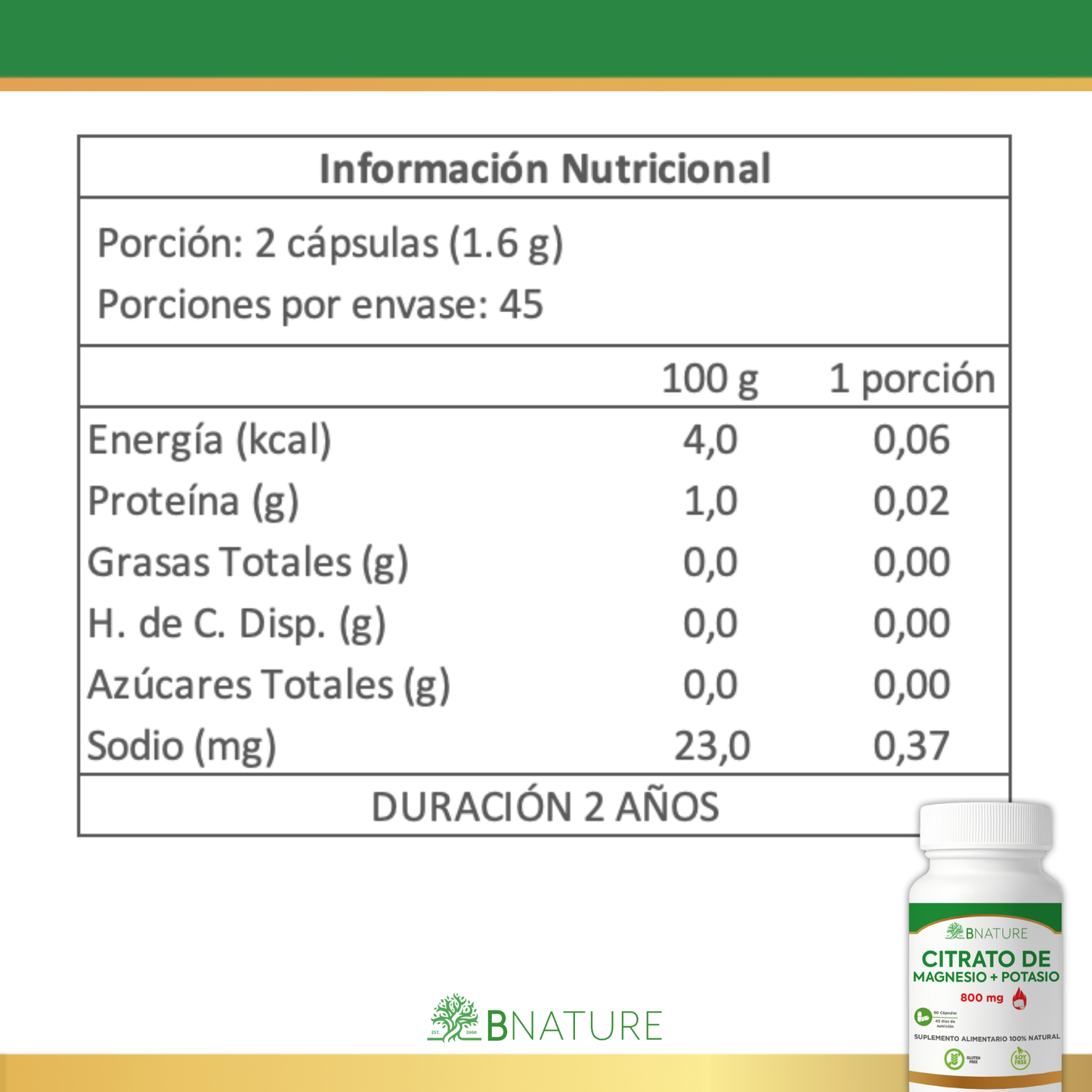 Citrato de Magnesio y Potasio
