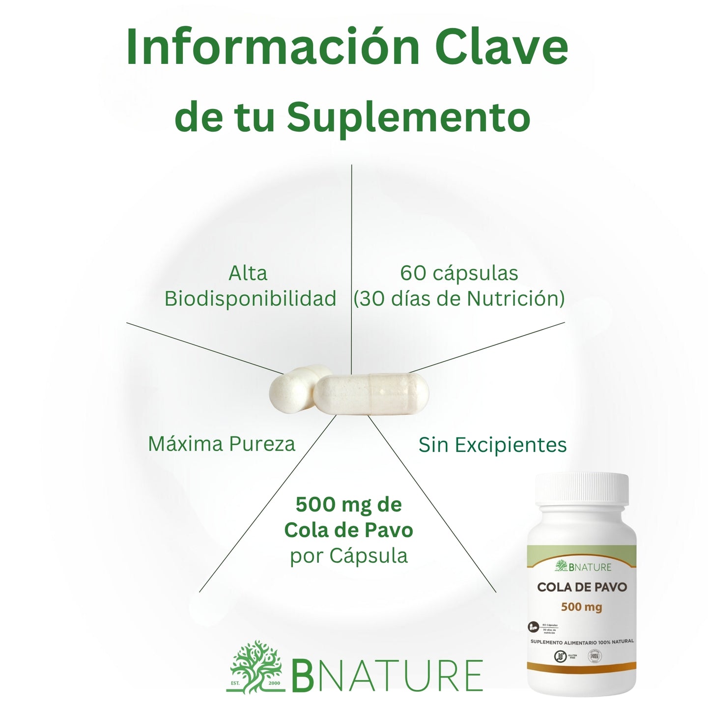 Cola de Pavo 500 mg