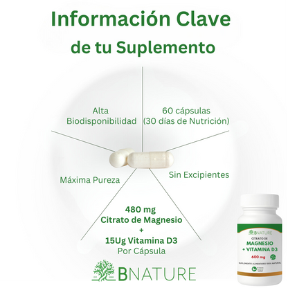 Citrato de Magnesio + Vitamina D3