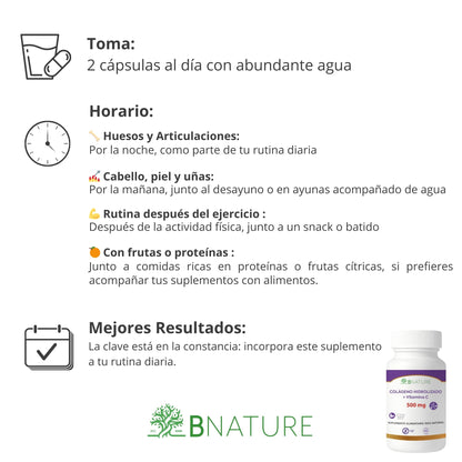 Colágeno Hidrolizado + Vitamina C 500 Mg