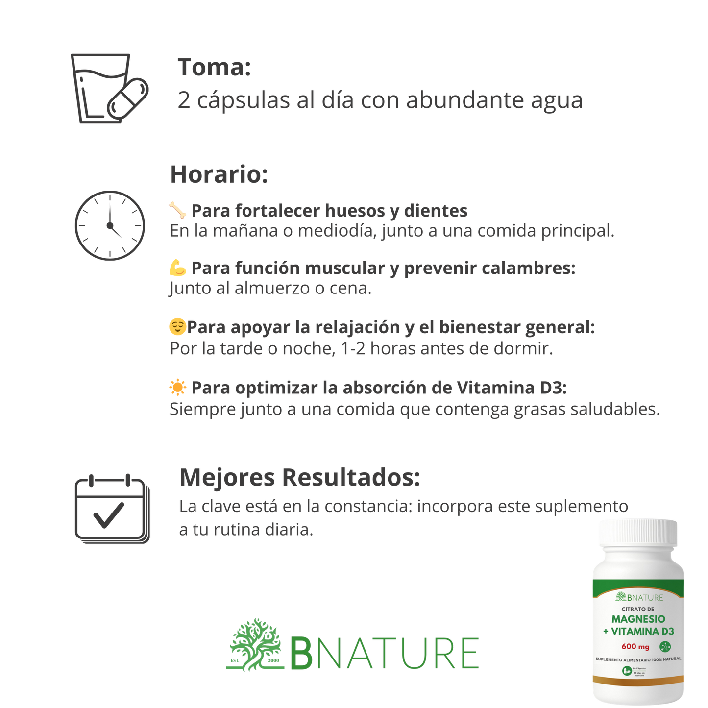 Citrato de Magnesio + Vitamina D3
