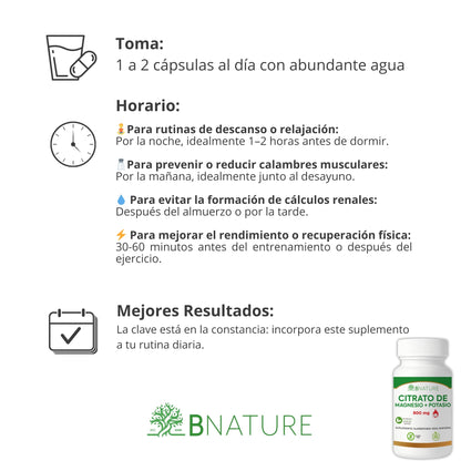 Citrato de Magnesio y Potasio 800 Mg
