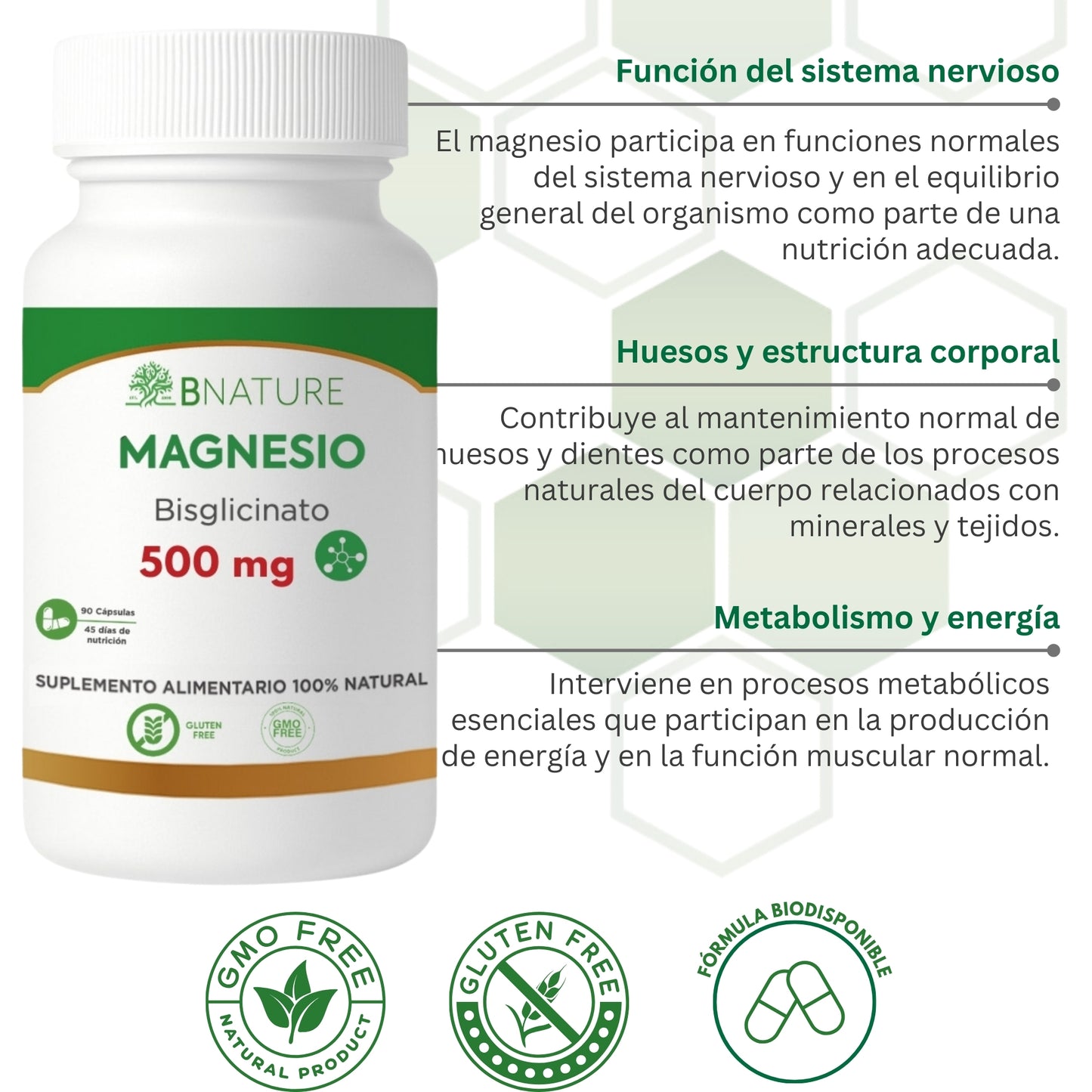 Bisglicinato de Magnesio 500 Mg