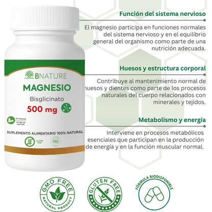 Bisglicinato de Magnesio 500 Mg