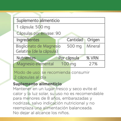 Bisglicinato de Magnesio 500 Mg