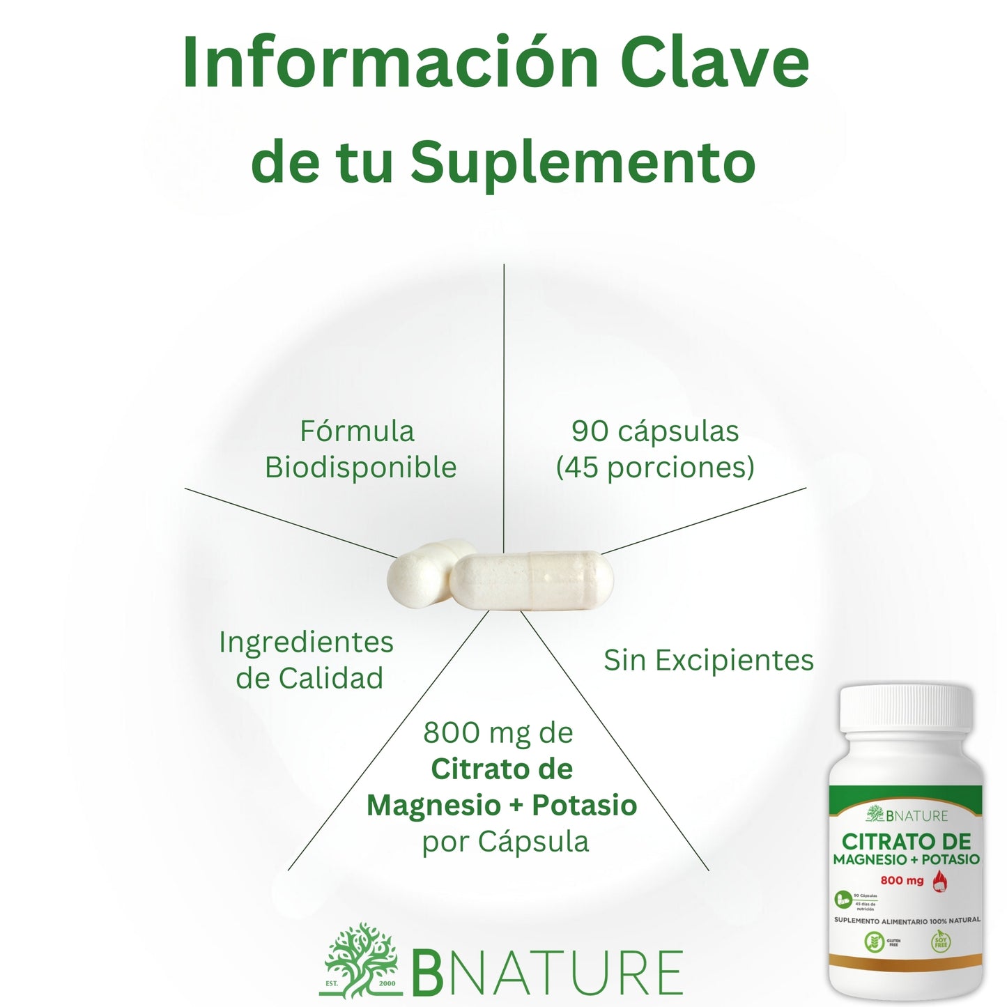Citrato de Magnesio y Potasio 800 Mg