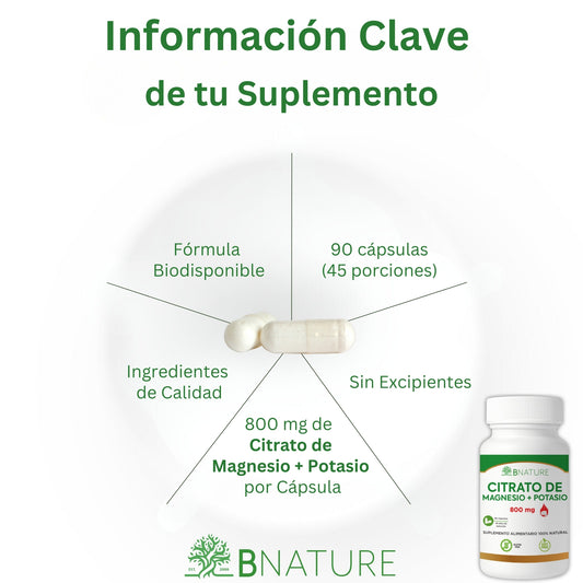 Citrato de Magnesio y Potasio 800 Mg