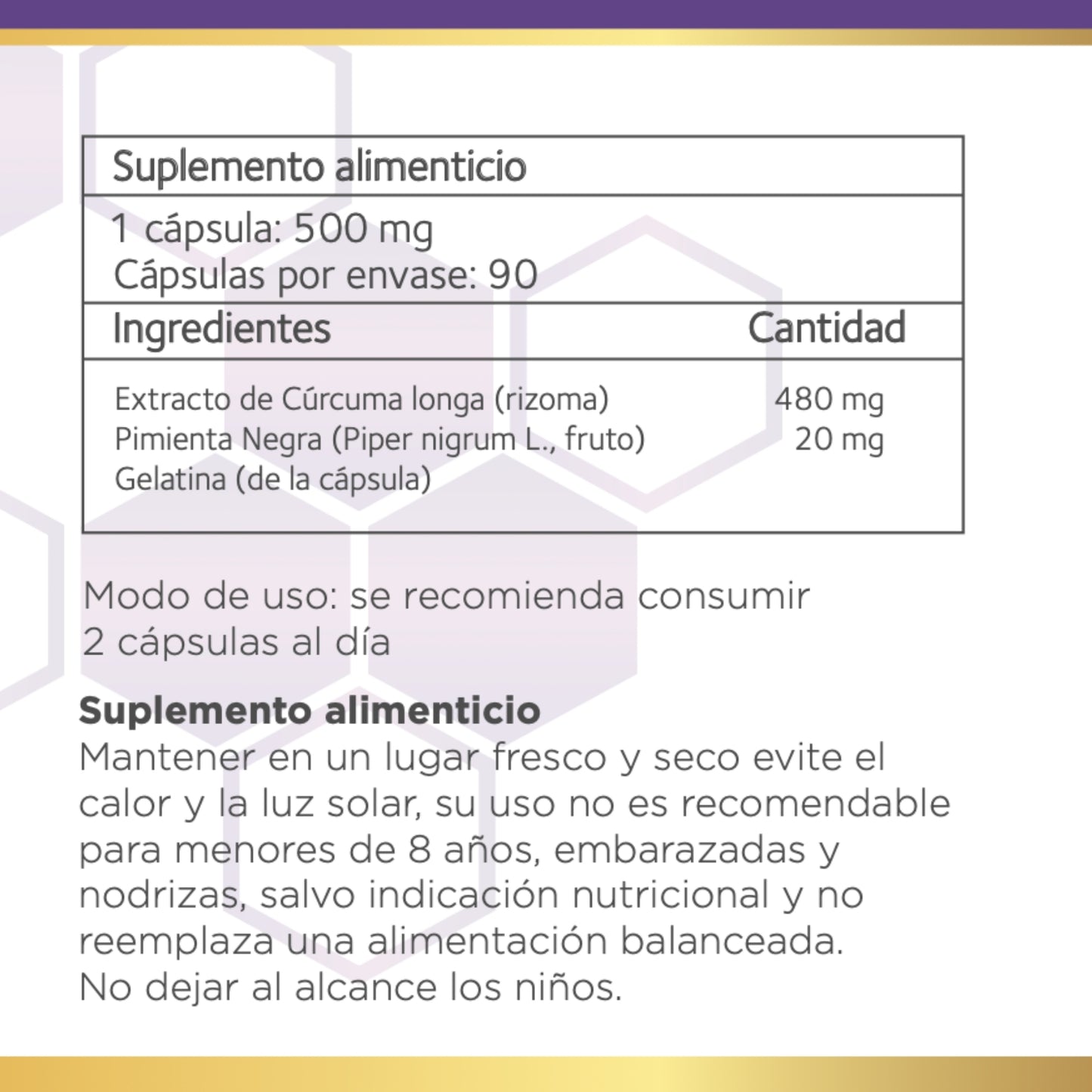 Cúrcuma + Pimienta Negra 500 Mg