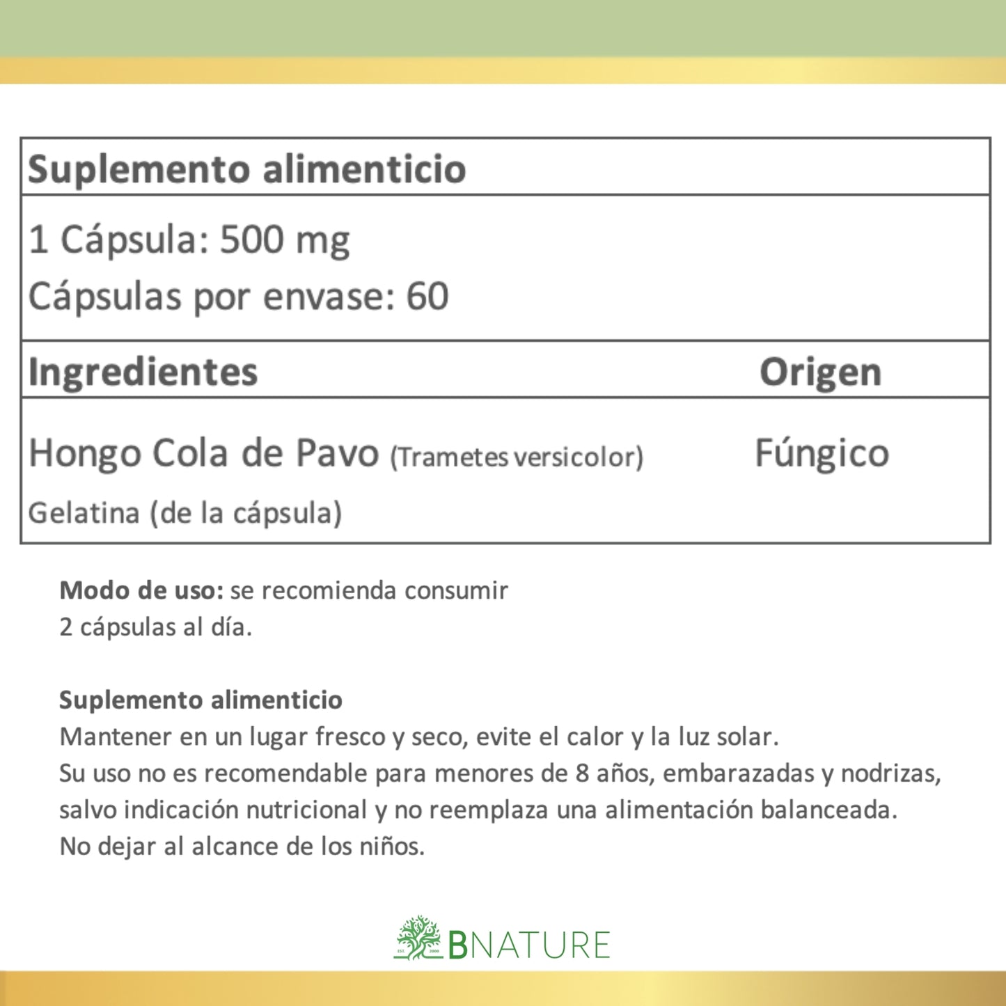 Cola de Pavo 500 mg