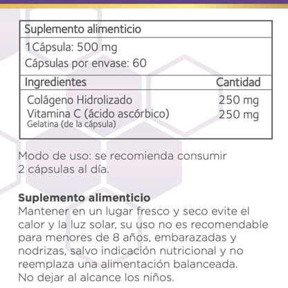 Colágeno Hidrolizado + Vitamina C 500 Mg