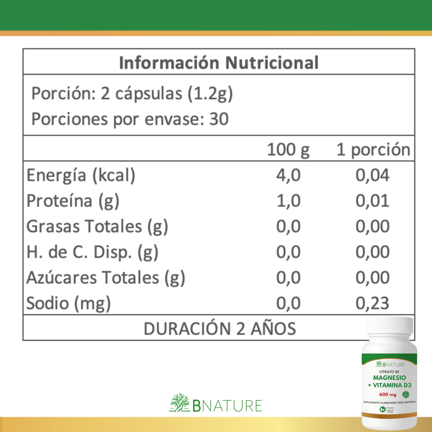 Citrato de Magnesio + Vitamina D3