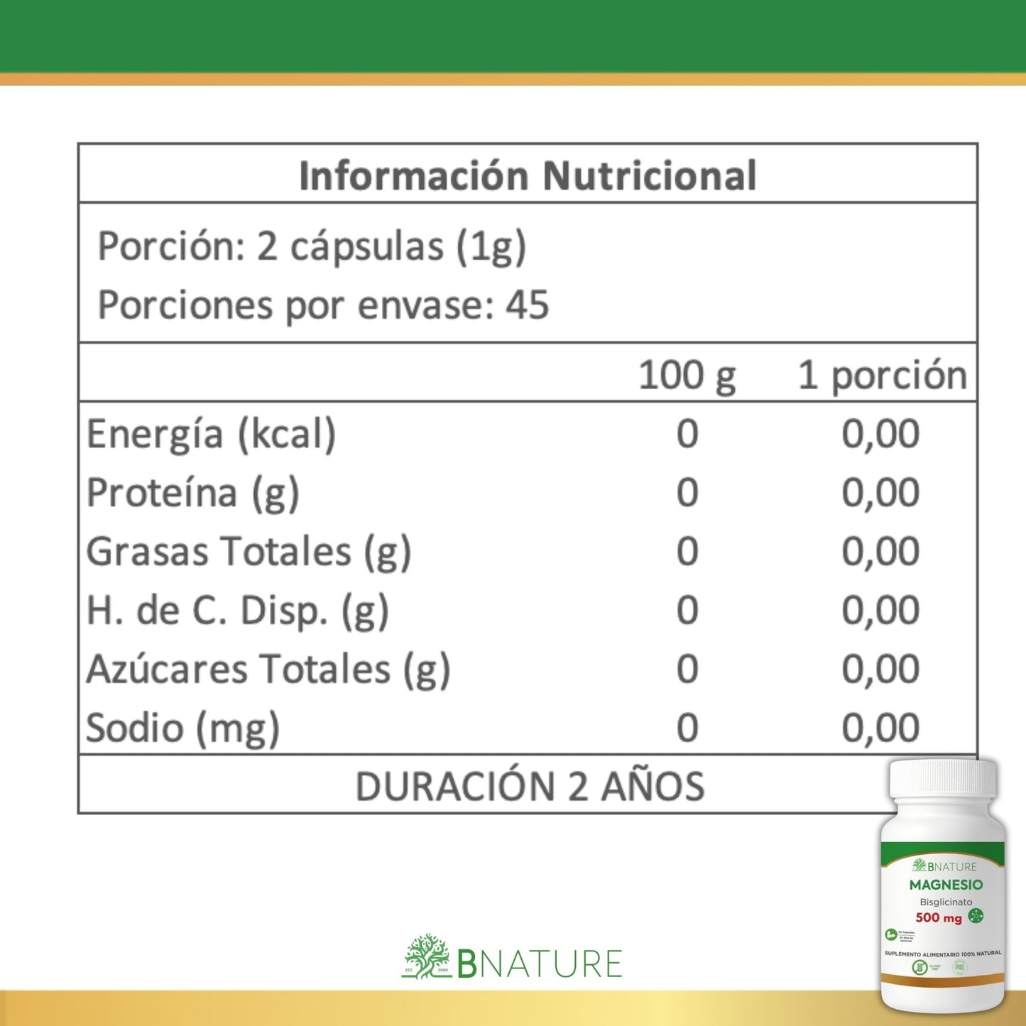 Bisglicinato de Magnesio 500 Mg