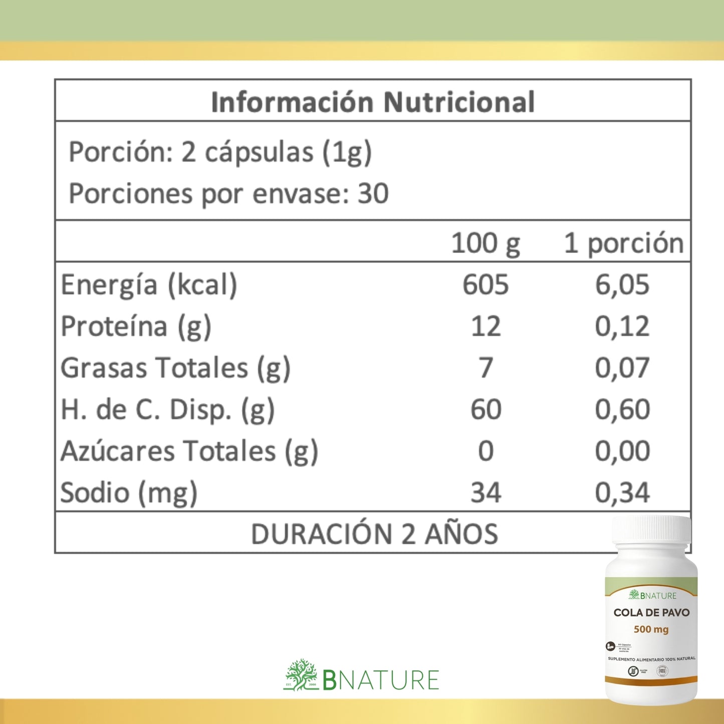 Cola de Pavo 500 mg