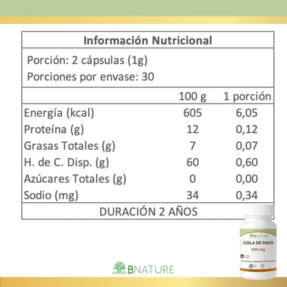 Cola de Pavo 500 mg