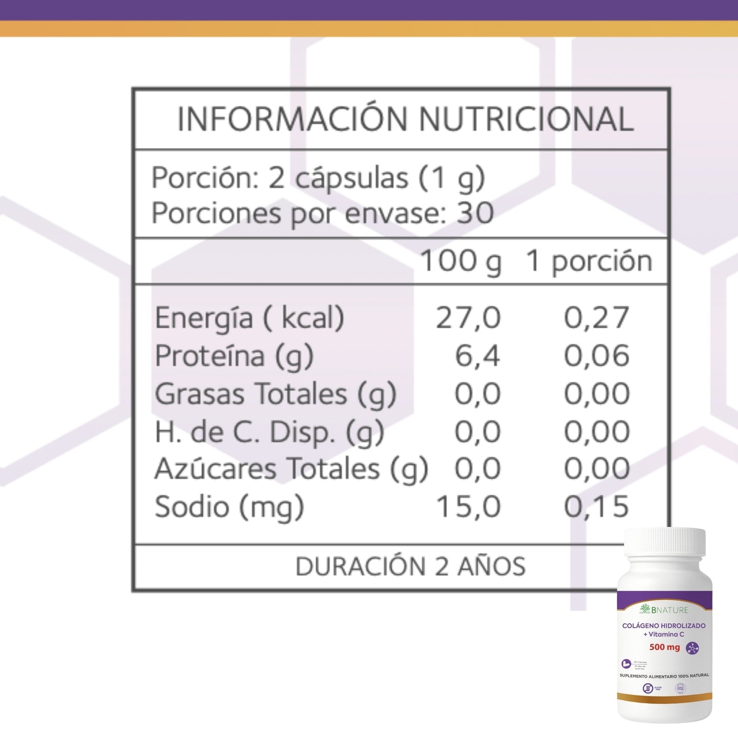 Colágeno Hidrolizado + Vitamina C 500 Mg