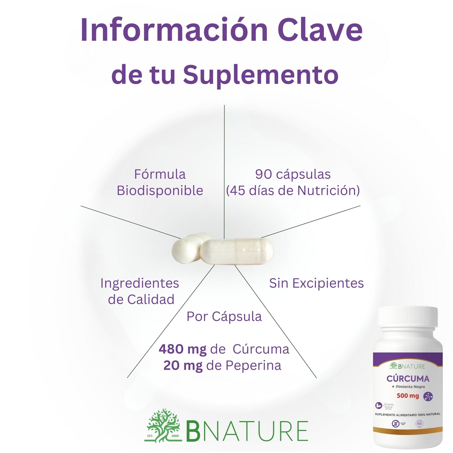 Cúrcuma + Pimienta Negra 500 Mg