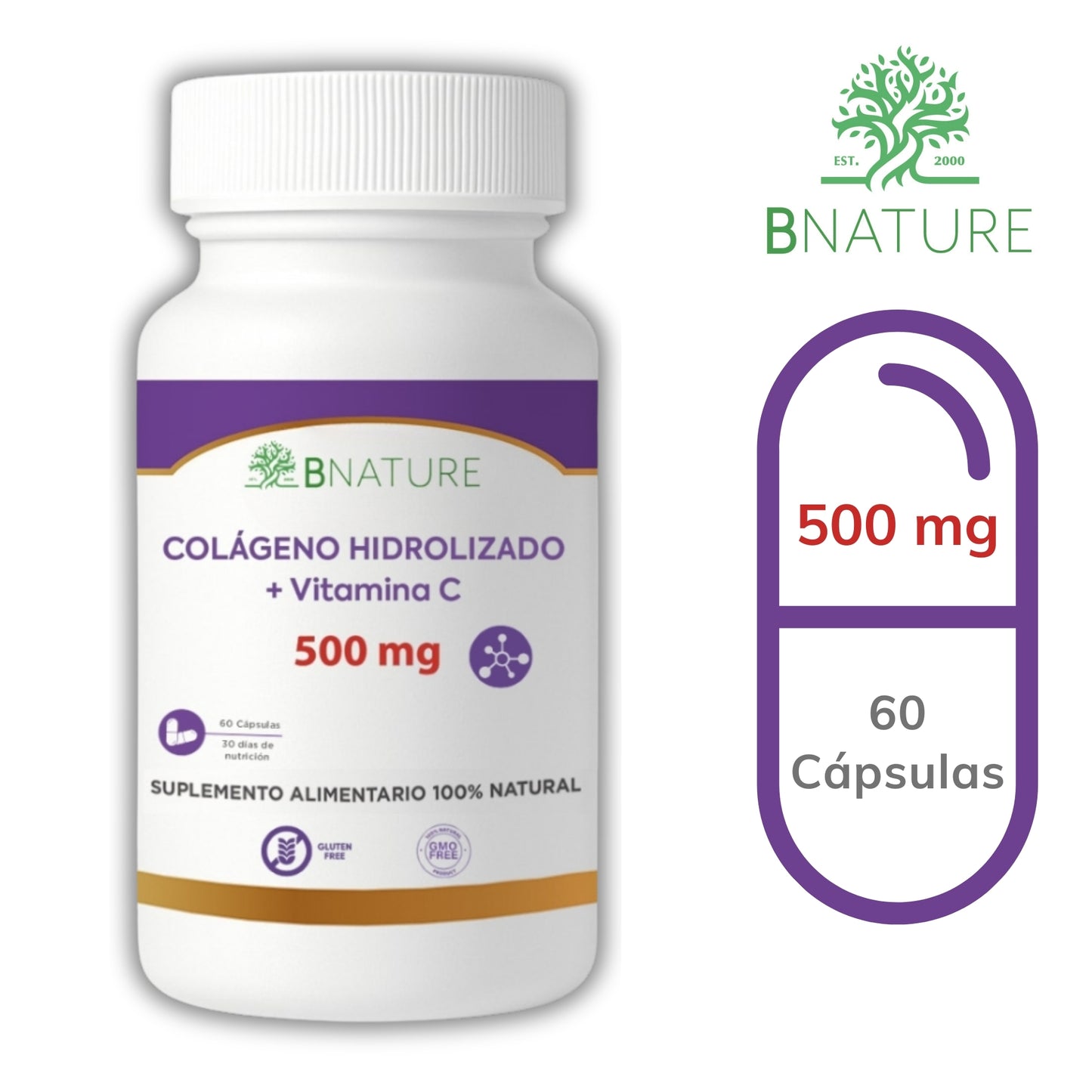 Colágeno Hidrolizado + Vitamina C 500 Mg