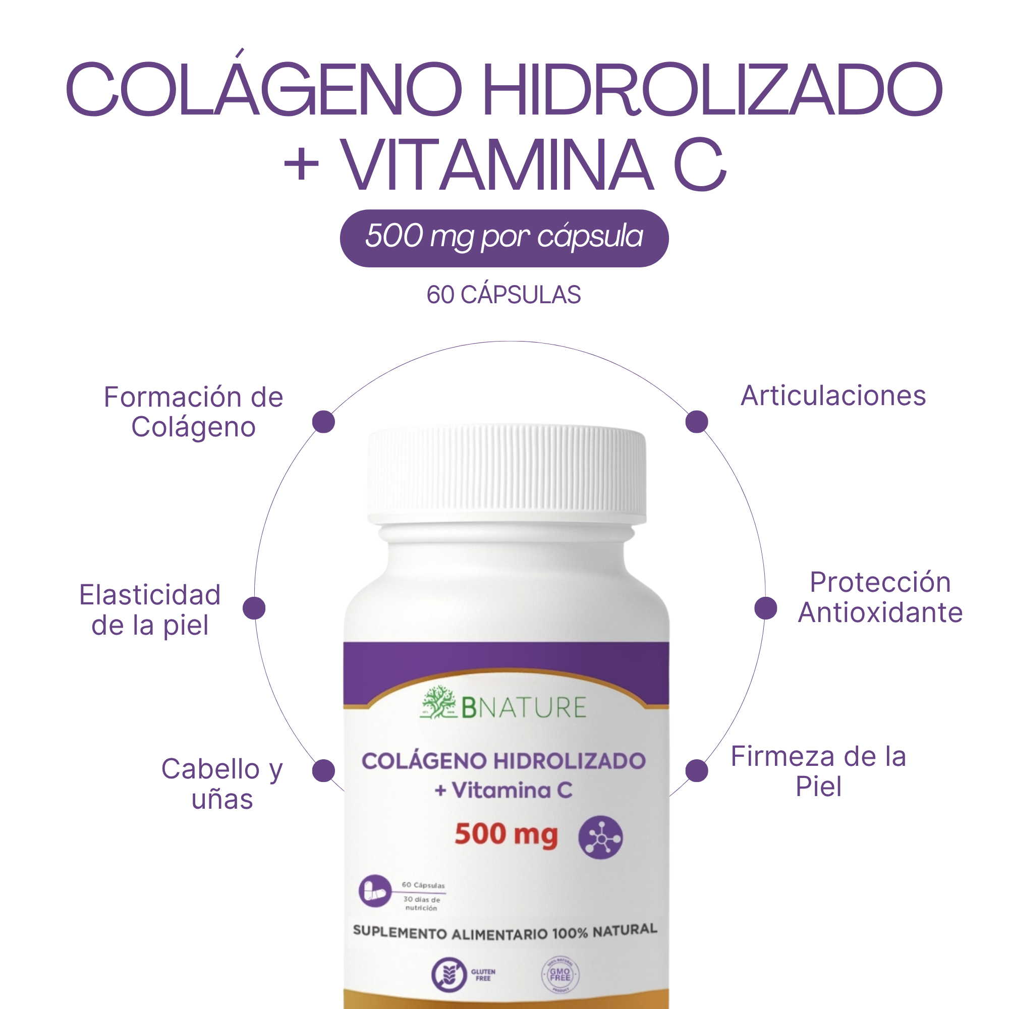 Colágeno Hidrolizado + Vitamina C 500 Mg