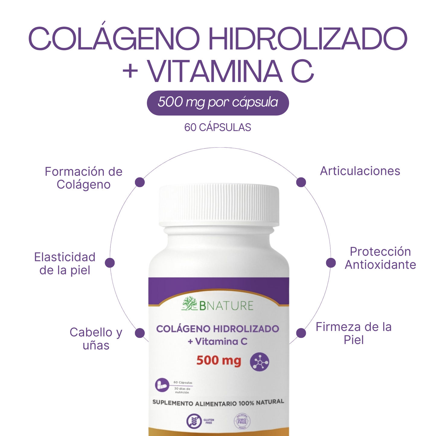 Colágeno Hidrolizado + Vitamina C 500 Mg