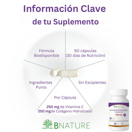 Colágeno Hidrolizado + Vitamina C 500 Mg