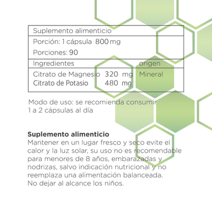 Citrato de Magnesio y Potasio 800 Mg