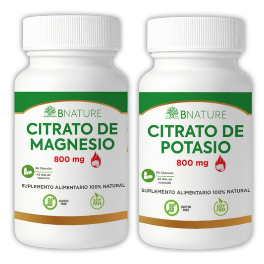 Pack Citrato de Magnesio + Citrato de Potasio 800mg