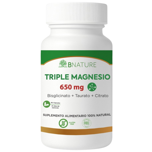 Triple Magnesio – Citrato, Bisglicinato y Taurato 650mg