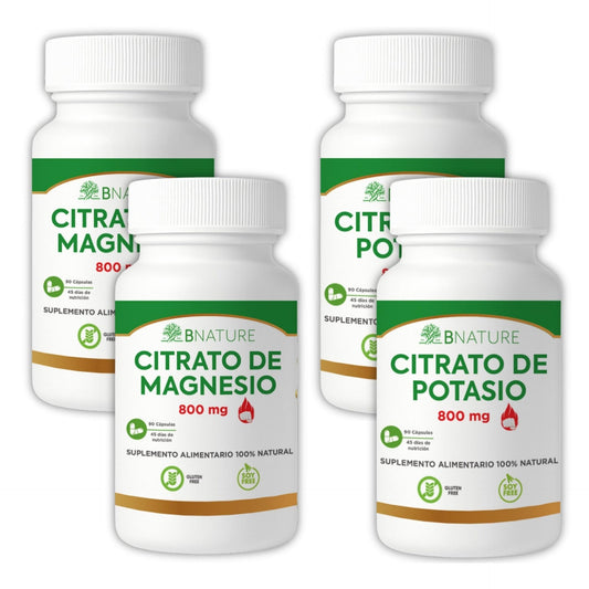 Pack x2 Citrato de Magnesio + x2 Citrato de Potasio